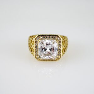 R863 RING - ANILLO - Zircon Stone - 14K Real Color
