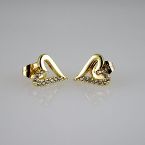 E2728 Earrings - Aretes - Zircon Stone - 14K Real Color