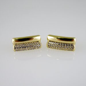 E2729 Earrings - Aretes - Zircon Stone - 14K Real Color