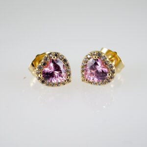 E2735 Earrings - Aretes - Zircon Stone - 14K Real Color