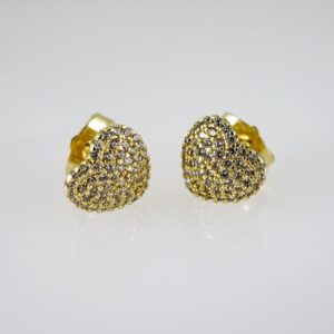 E2737 Earrings - Aretes - Zircon Stone - 14K Real Color