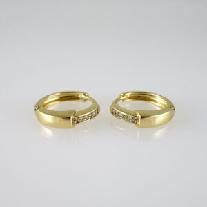 E2741 Earrings - Aretes - Zircon Stone - 14K Real Color