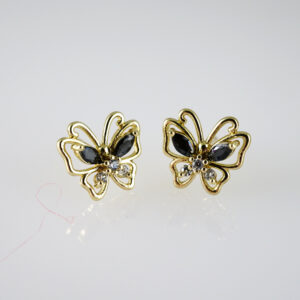 E2744 Earrings - Aretes - Zircon Stone - 14K Real Color