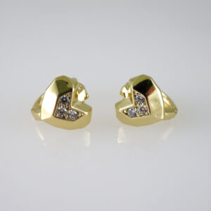E2748 Earrings - Aretes - Zircon Stone - 14K Real Color
