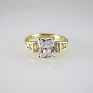R872 RING - ANILLO - Zircon Stone - 14K Real Color