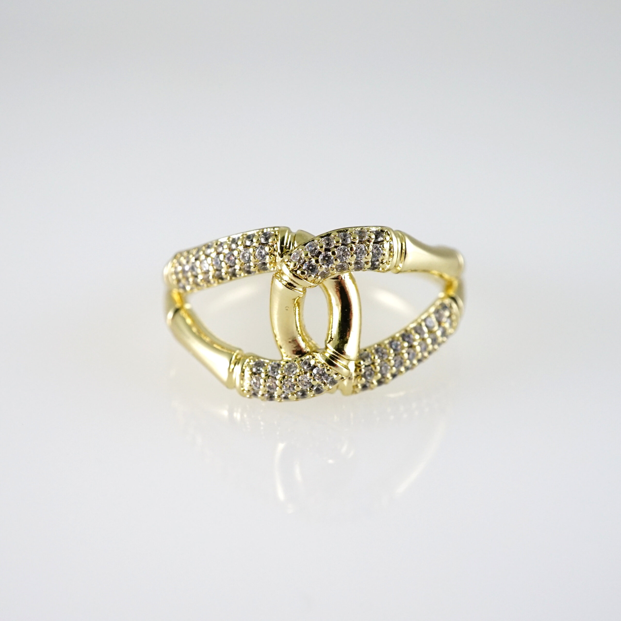 R873 RING - ANILLO - Zircon Stone - 14K Real Color