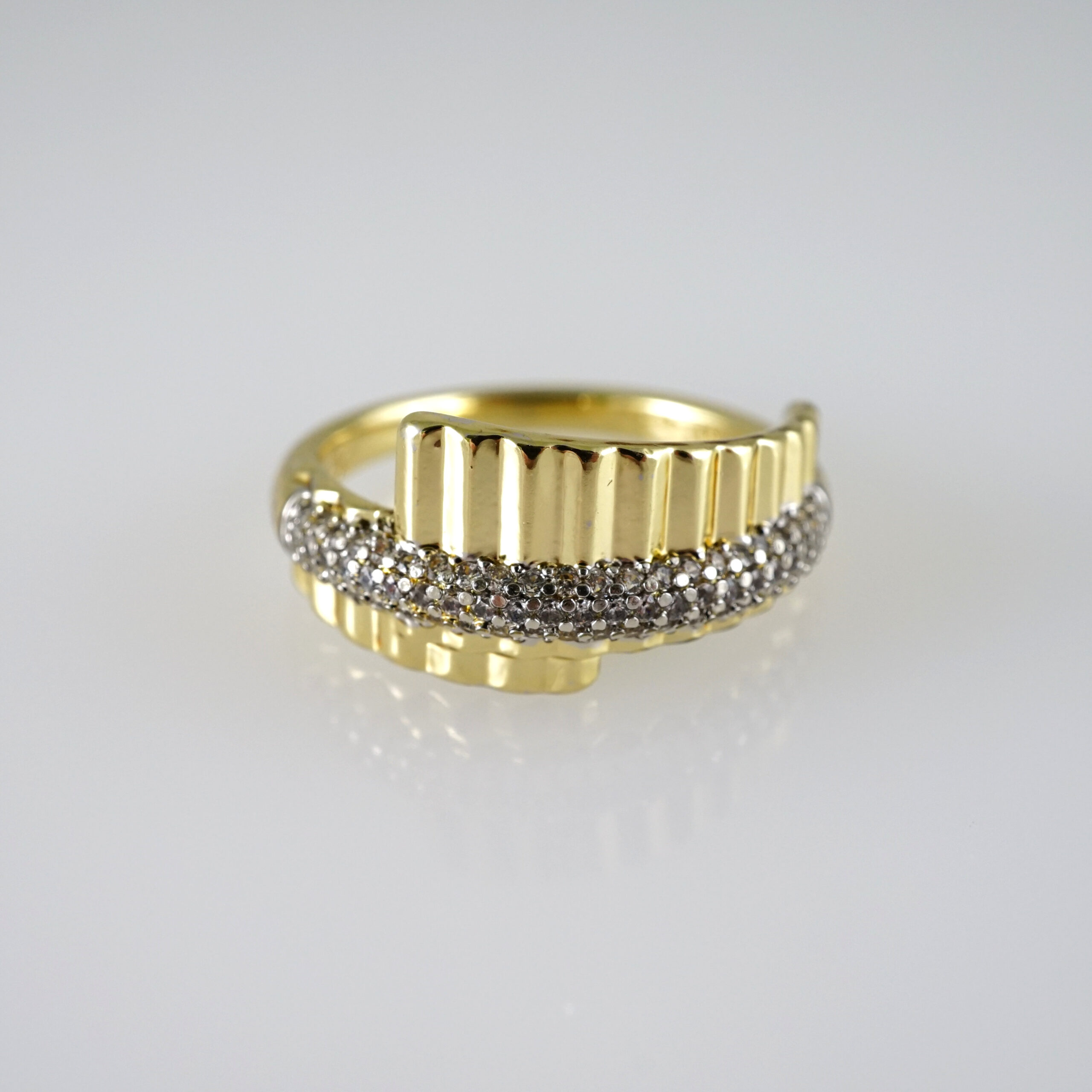 R874 RING - ANILLO - Zircon Stone - 14K Real Color