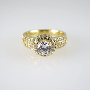 R876 RING - ANILLO - Zircon Stone - 14K Real Color