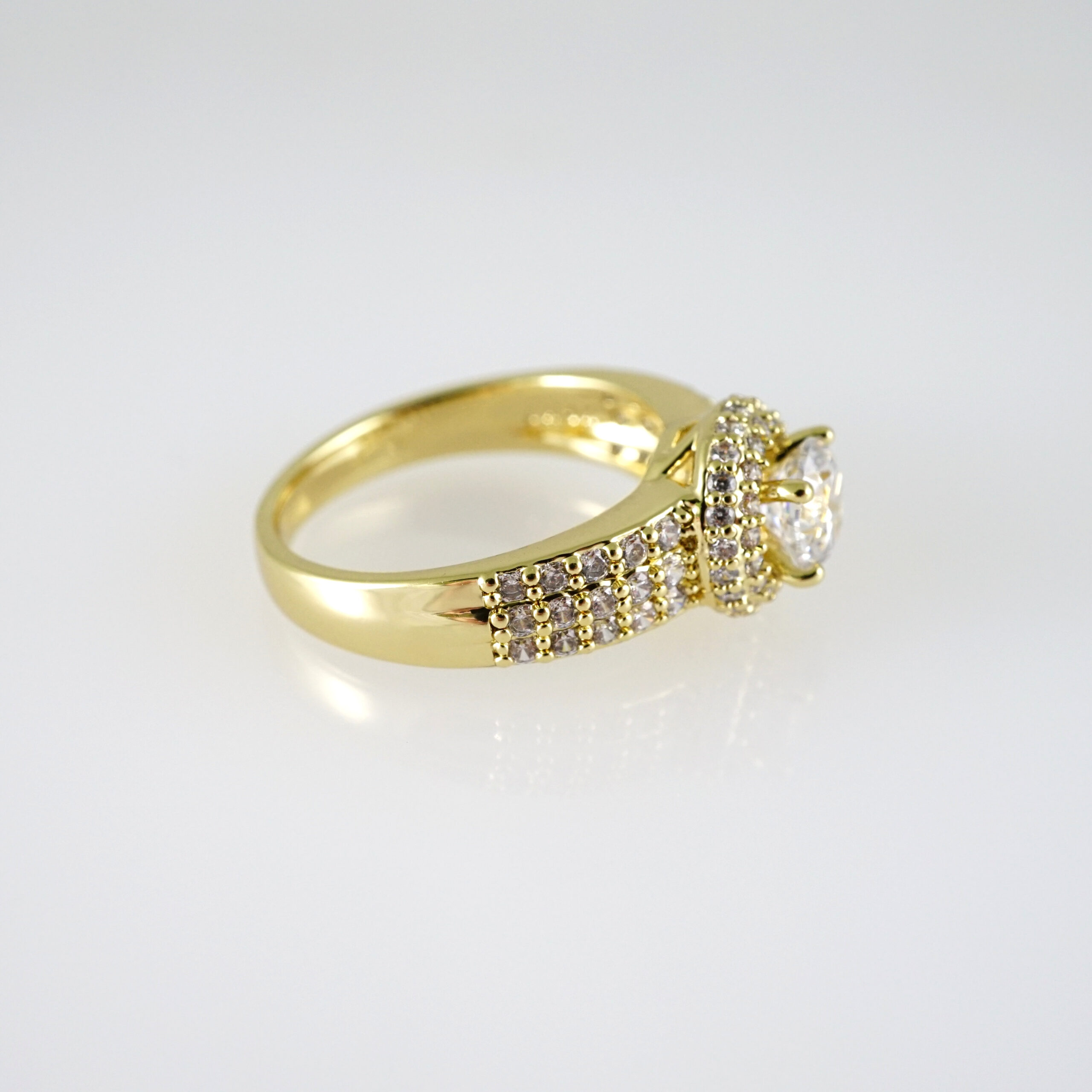 R876 RING - ANILLO - Zircon Stone - 14K Real Color - Image 2