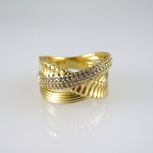 R879 RING - ANILLO - Zircon Stone - 14K Real Color