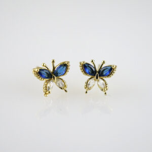 E2752 Earrings - Aretes - Zircon Stone - 14K Real Color