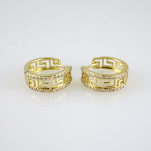 E2754 Earrings - Aretes - Zircon Stone - 14K Real Color