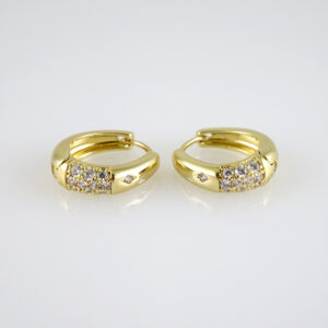 E2755 Earrings - Aretes - Zircon Stone - 14K Real Color