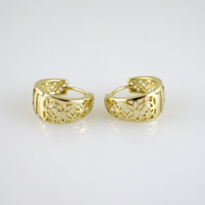 E2756 Earrings - Aretes - Zircon Stone - 14K Real Color