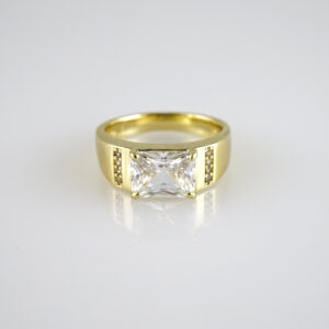 R885 RING - ANILLO - Zircon Stone - 14K Real Color