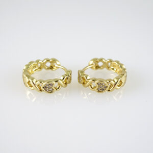 E2760 Earrings - Aretes - Zircon Stone - 14K Real Color