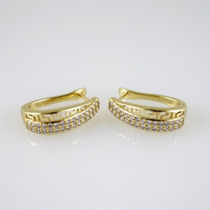 E2761 Earrings - Aretes - Zircon Stone - 14K Real Color