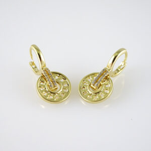 E2762 Earrings - Aretes - Zircon Stone - 14K Real Color
