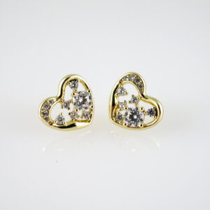 E2765 Earrings - Aretes - Zircon Stone - 14K Real Color