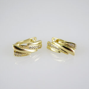E2767 Earrings - Aretes - Zircon Stone - 14K Real Color