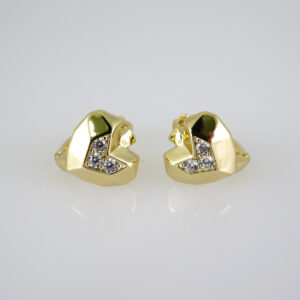 E2769 Earrings - Aretes - Zircon Stone - 14K Real Color