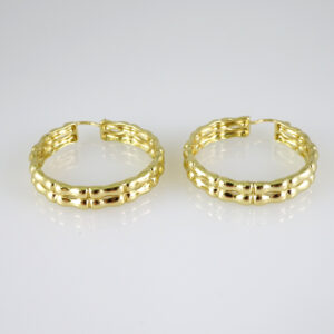 E2772 Earrings - Aretes -Plain - 14K Real Color
