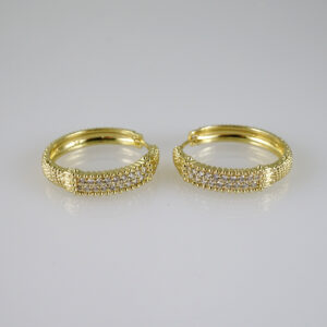 E2774 Earrings - Aretes - Zircon Stone - 14K Real Color
