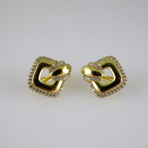 E2775 Earrings - Aretes - Zircon Stone - 14K Real Color