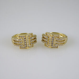 E2776 Earrings - Aretes - Zircon Stone - 14K Real Color