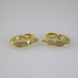 E2779 Earrings - Aretes - Zircon Stone - 14K Real Color