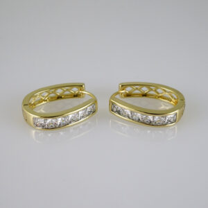 E2783 Earrings - Aretes - Zircon Stone - 14K Real Color
