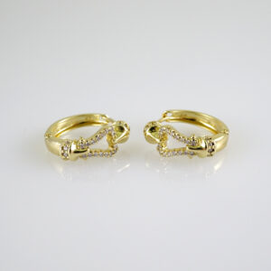 E2786 Earrings - Aretes - Zircon Stone - 14K Real Color