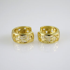 E2787 Earrings - Aretes - Zircon Stone - 14K Real Color