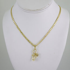 SET1863 Cadenas & Colgantes - Chain - Pendants - Zircon Stone - 14K Real Color 3mmX45cm