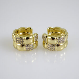 E2791 Earrings - Aretes - Zircon Stone - 14K Real Color