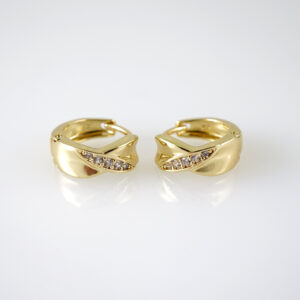 E2797 Earrings - Aretes - Zircon Stone - 14K Real Color