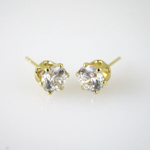 E2804 Earrings - Aretes - Zircon Stone - 14K Real Color