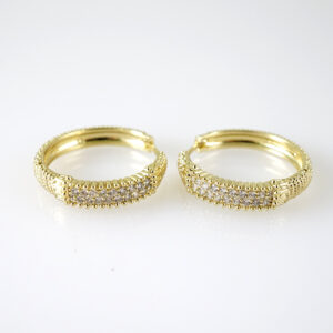 E2805 Earrings - Aretes - Zircon Stone - 14K Real Color