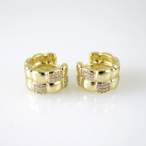 E2806 Earrings - Aretes - Zircon Stone - 14K Real Color