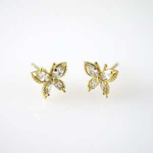 E2807 Earrings - Aretes - Zircon Stone - 14K Real Color