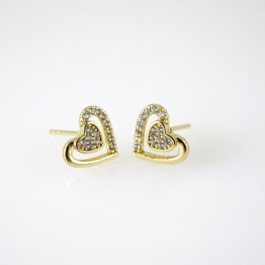 E2808 Earrings - Aretes - Zircon Stone - 14K Real Color