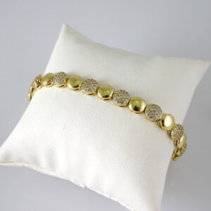 B1874 Bracelet - Pulseras - Zircon Stone - 14K Real Color