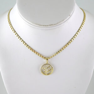 SET1885 Cadenas & Colgantes - Chain - Pendants - Zircon Stone - 14K Real Color 3mmX45cm