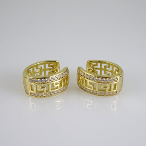 E2811 Earrings - Aretes - Zircon Stone - 14K Real Color