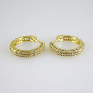 E2812 Earrings - Aretes - Zircon Stone - 14K Real Color