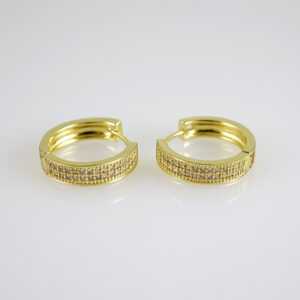 E2813 Earrings - Aretes - Zircon Stone - 14K Real Color