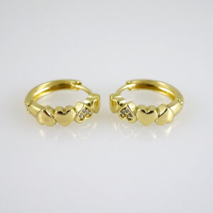 E2814 Earrings - Aretes - Zircon Stone - 14K Real Color