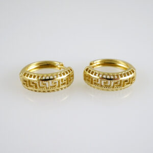 E2815 Earrings - Aretes - Zircon Stone - 14K Real Color