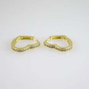 E2819 Earrings - Aretes - Zircon Stone - 14K Real Color