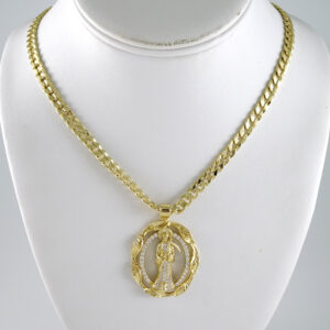 SET1891 Cadenas & Colgantes - Chain - Pendants - Zircon Stone - 14K Real Color 3mmX45cm